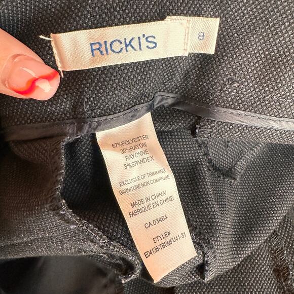Ricki’s Blue & Black Trip Trouser Slacks Size 8 - Picture 7 of 7